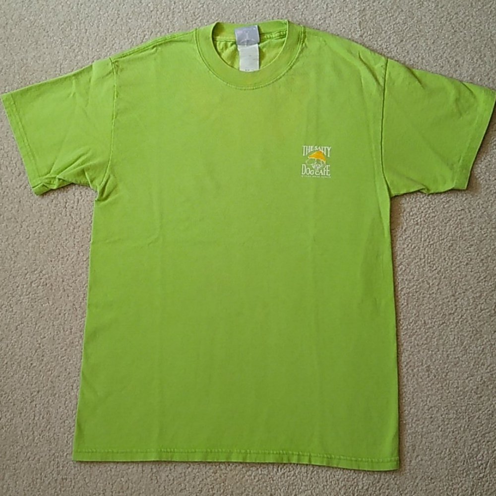 SALTY DOG CAFE T-Shirt Lime Green In Size S